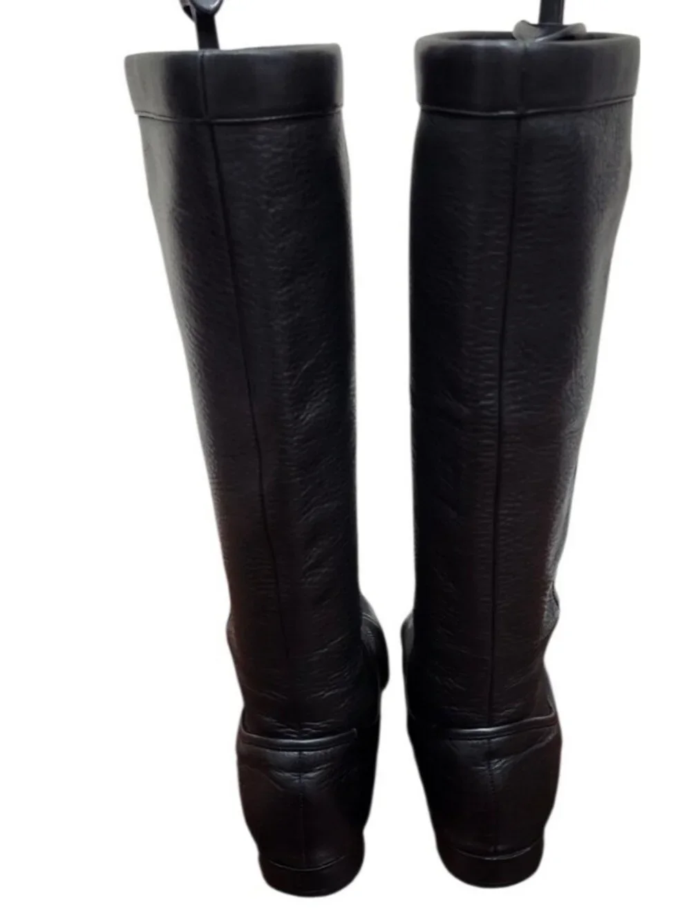 Frye Cindy Slouch Tall Riding Boots Black Pebbled Leather Knee High Women’s 8.5 - Picture 9 of 15